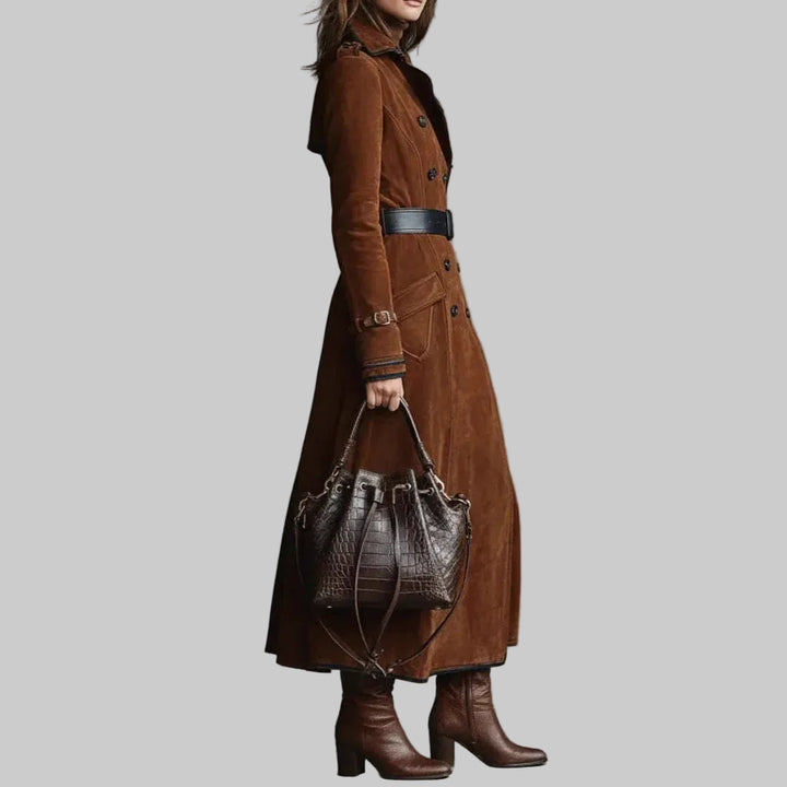 Women's Belted Longline Trench Coat