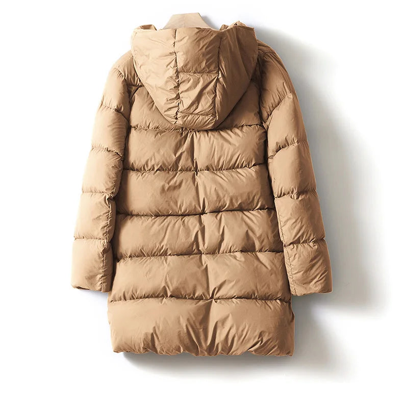Women's Hooded Down Mid-Length Puffer Coat