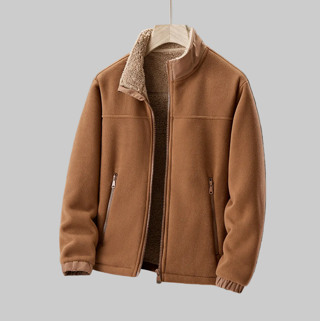 Plush-Lined Fleece Zip Jacket