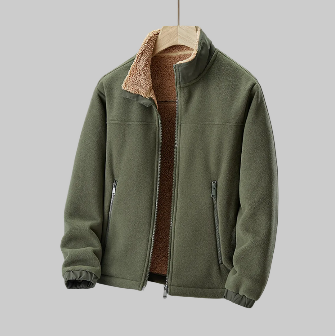 Plush-Lined Fleece Zip Jacket