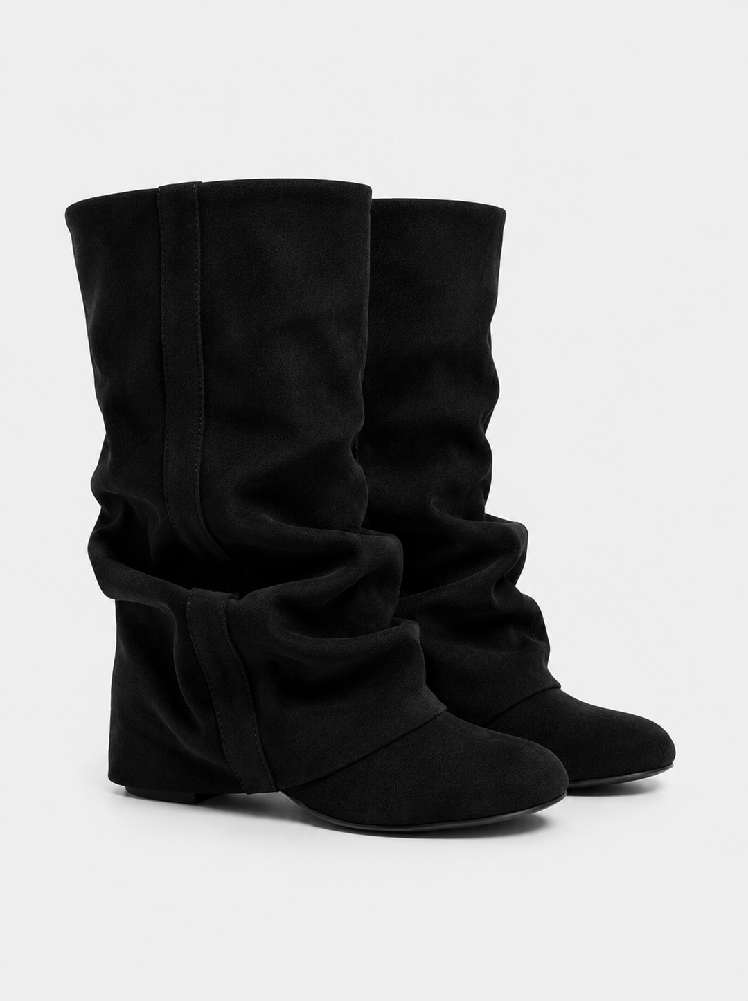 Women's Slouchy Suede Boots with Hidden Heel