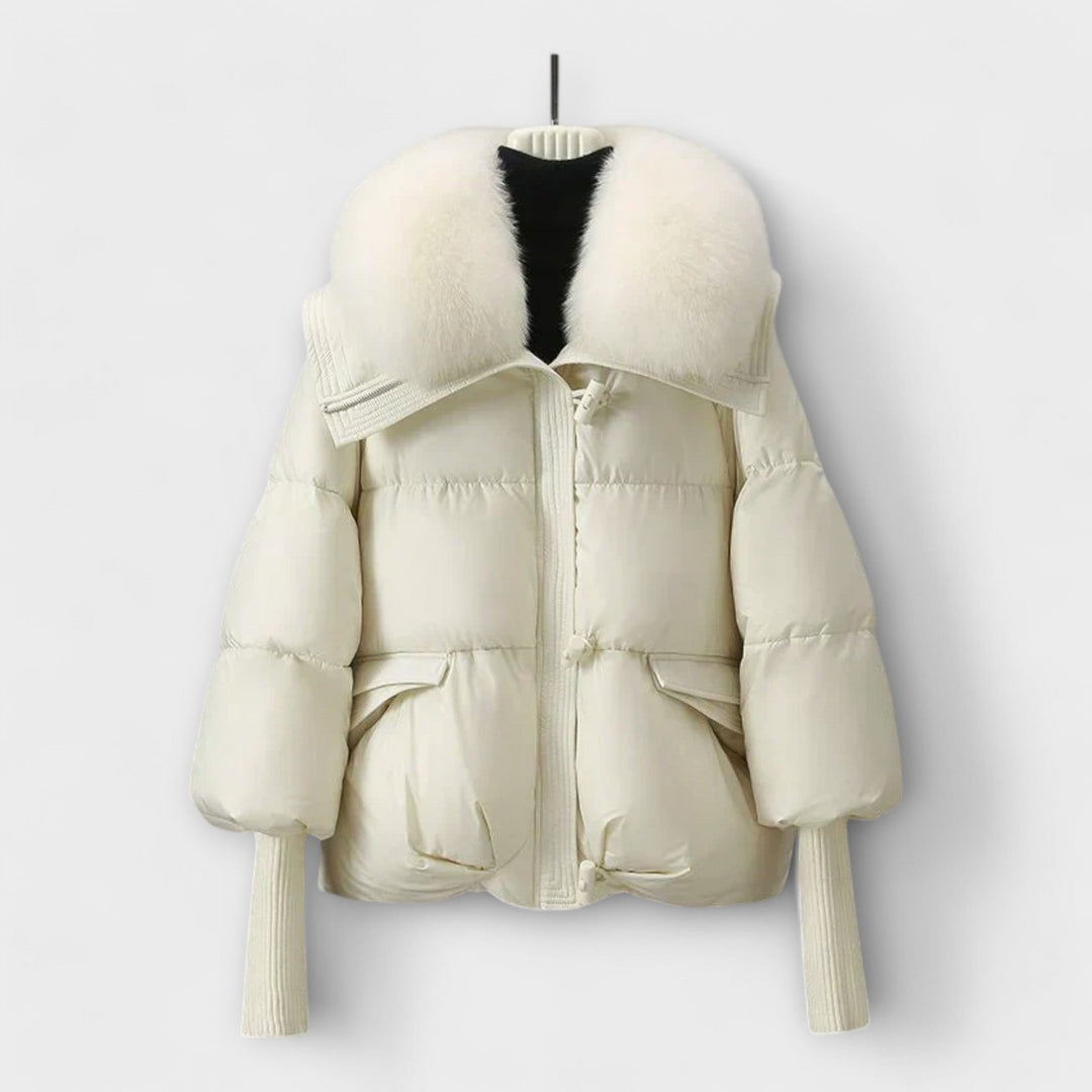 Lightweight Padded Winter Jacket with Faux Fur Collar