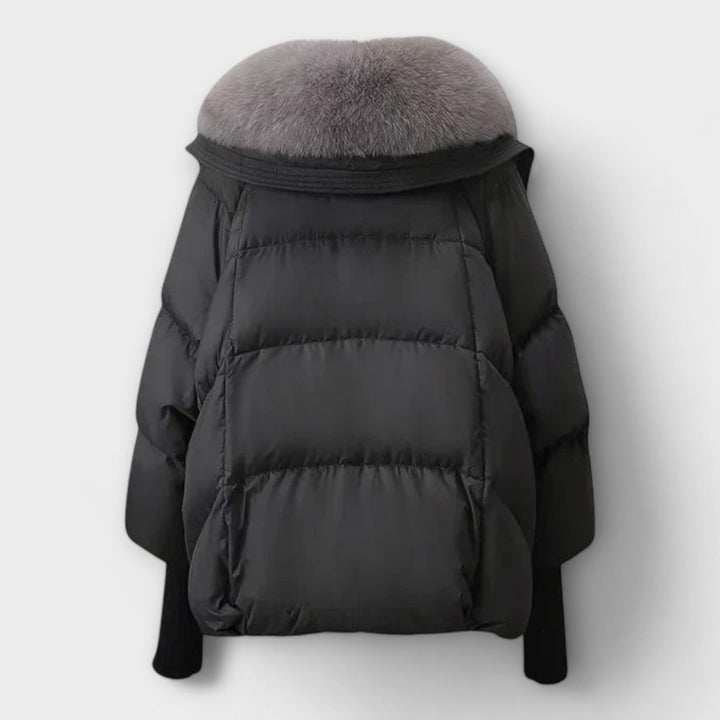 Lightweight Padded Winter Jacket with Faux Fur Collar