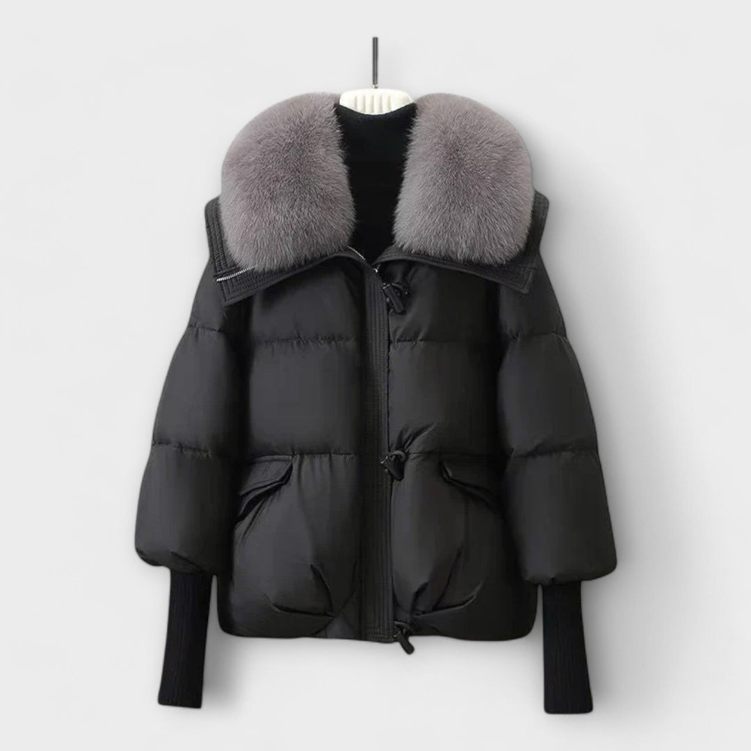 Lightweight Padded Winter Jacket with Faux Fur Collar
