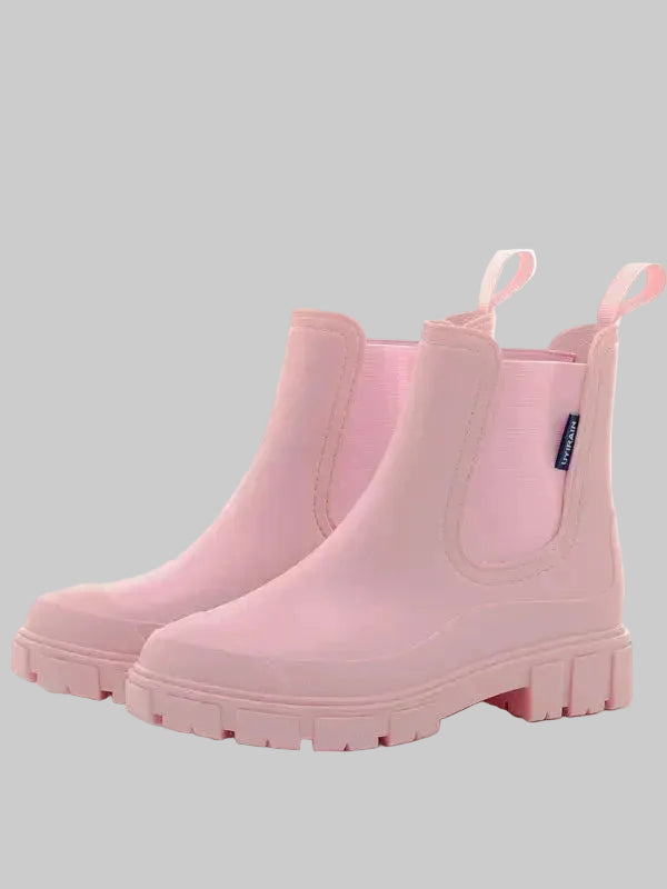 Women's Waterproof Chelsea Rain Boots with Chunky Lug Sole