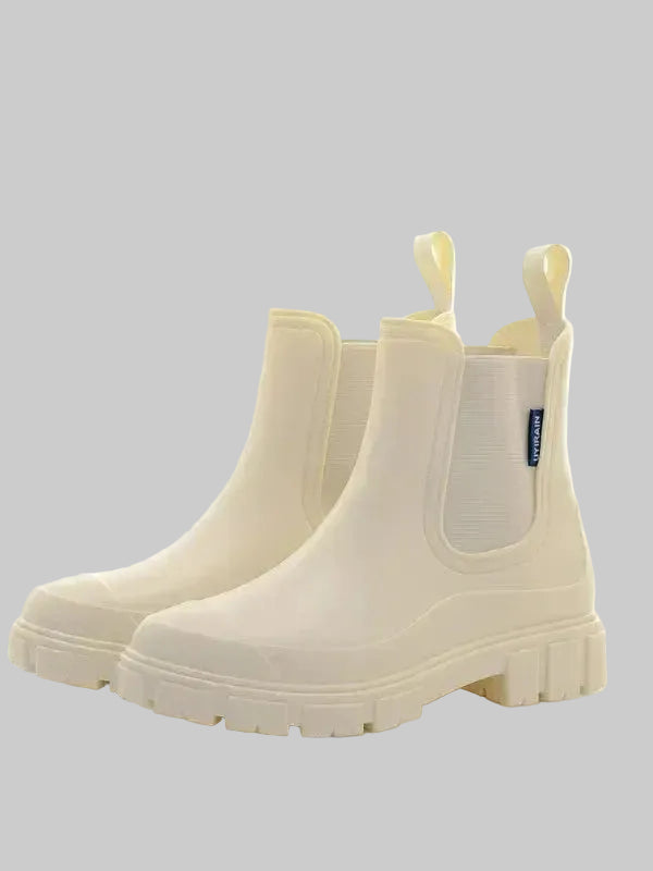 Women's Waterproof Chelsea Rain Boots with Chunky Lug Sole