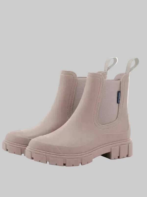 Women's Waterproof Chelsea Rain Boots with Chunky Lug Sole