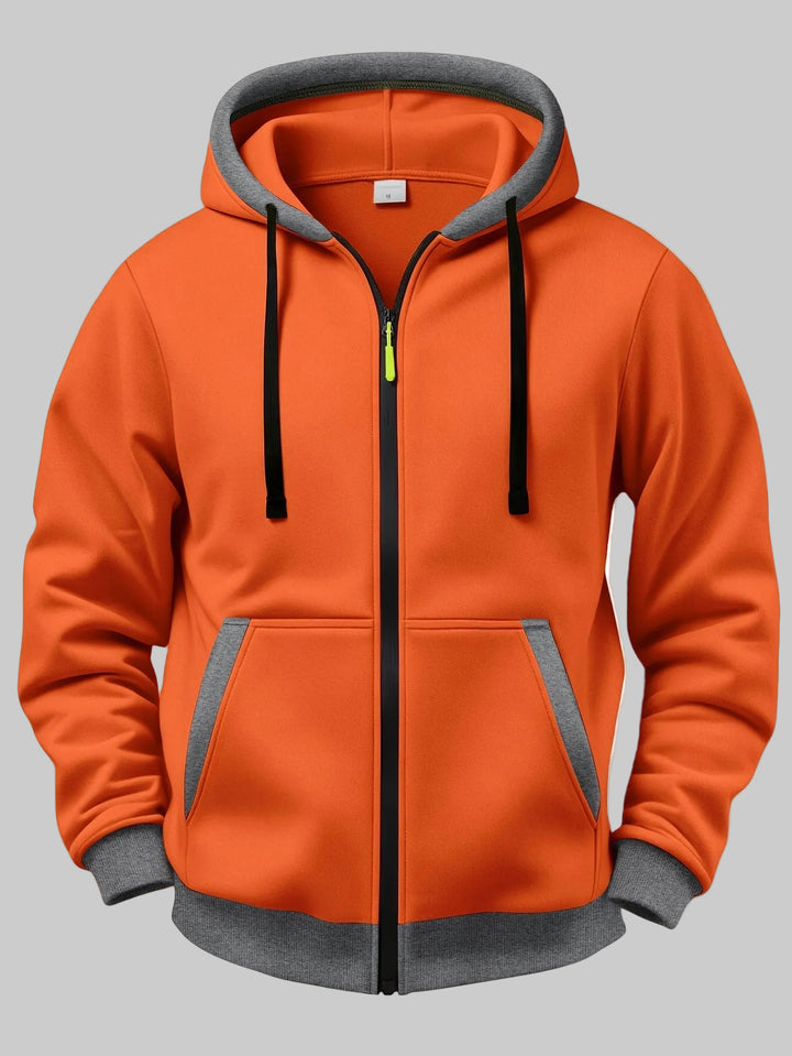 Relaxed Fit Hooded Zip-Up Winter Jumper