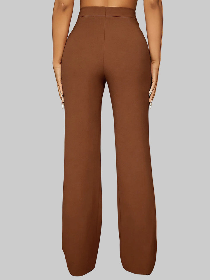 Women's Relaxed V-Neck Striped Trousers Set