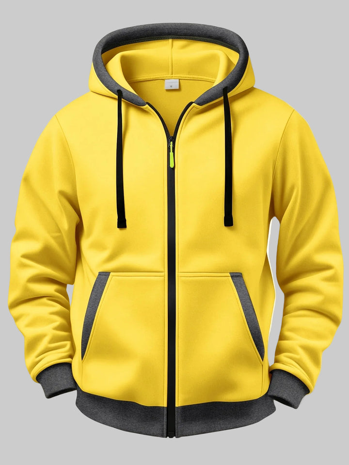 Relaxed Fit Hooded Zip-Up Winter Jumper