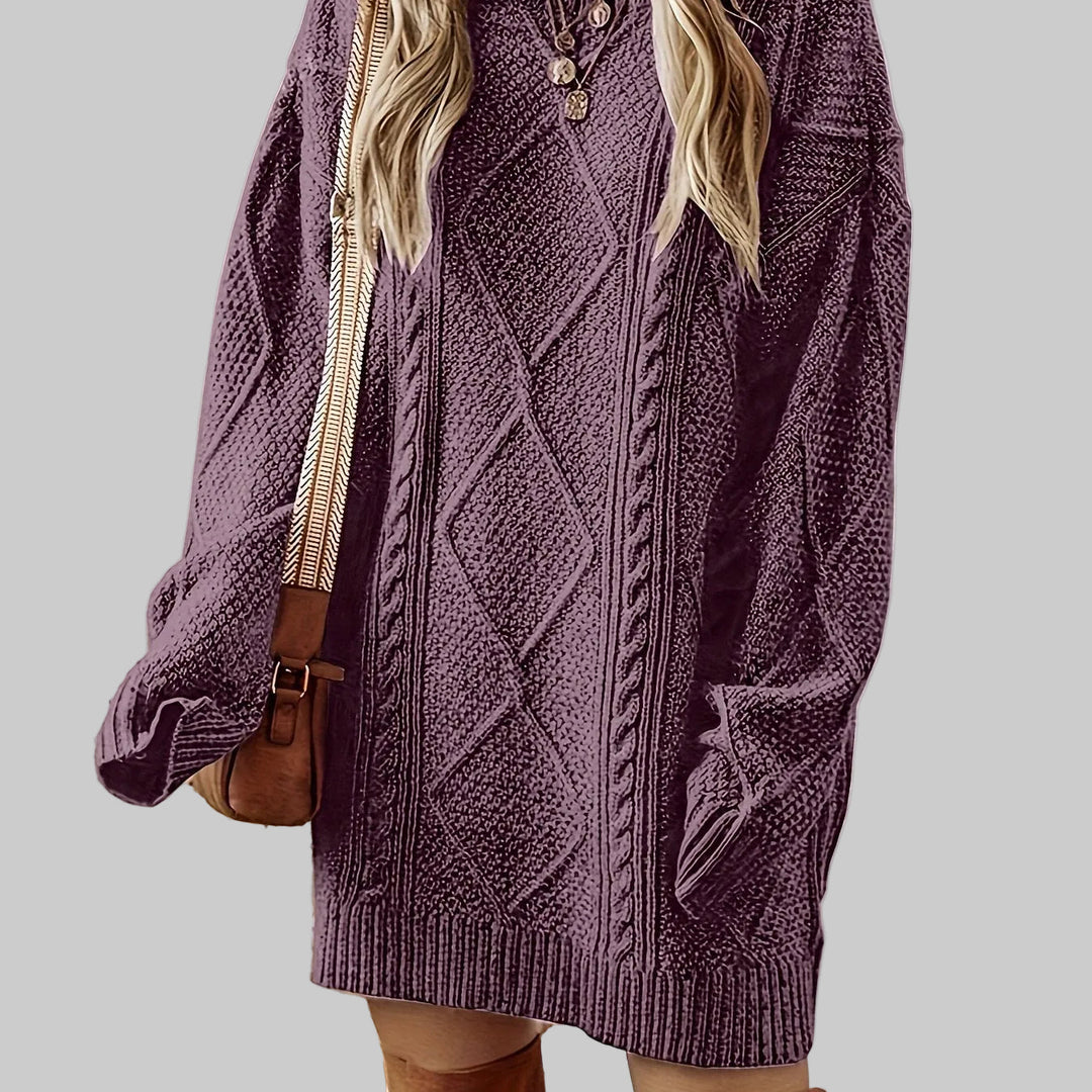 Cable Knit Long Sleeve Jumper Dress