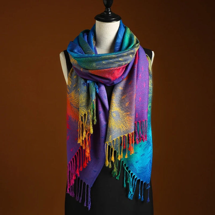 Women's Soft Knit Boho Wrap Shawl - Blue