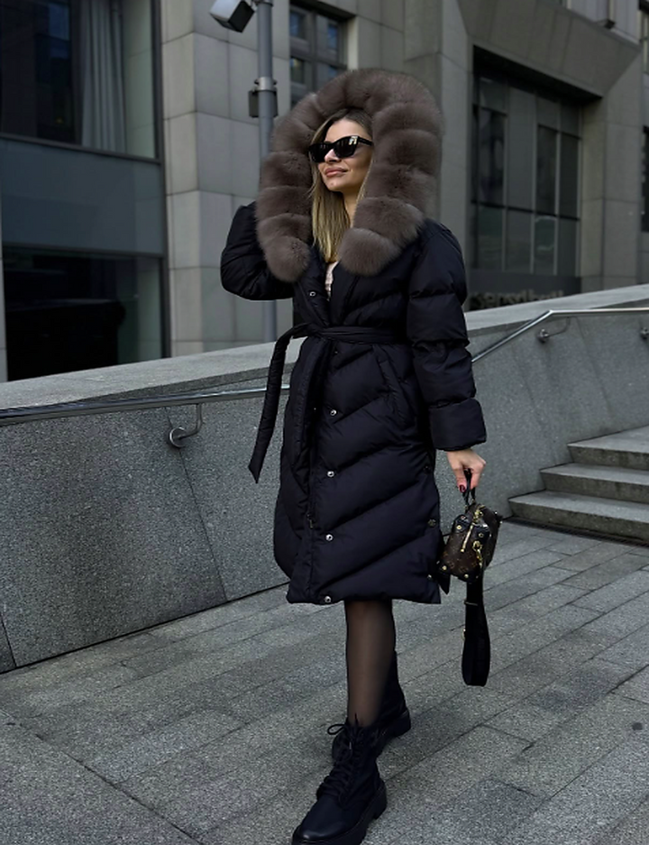 Women's Faux Fur Collar Insulated Winter Jacket