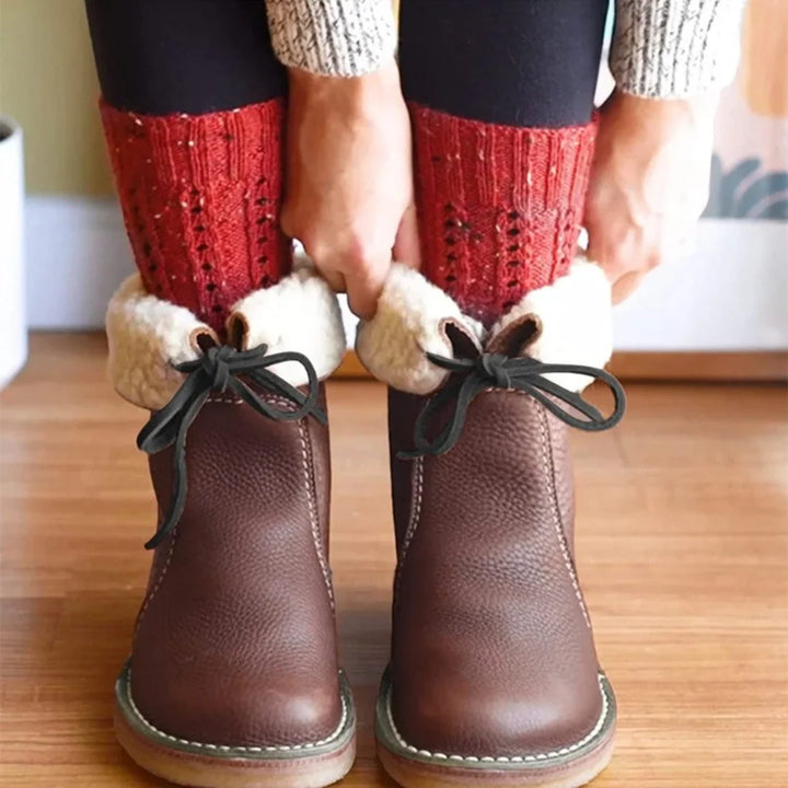 Women's Waterproof Fold-Over Collar Winter Boots