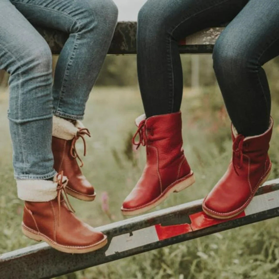 Women's Waterproof Fold-Over Collar Winter Boots