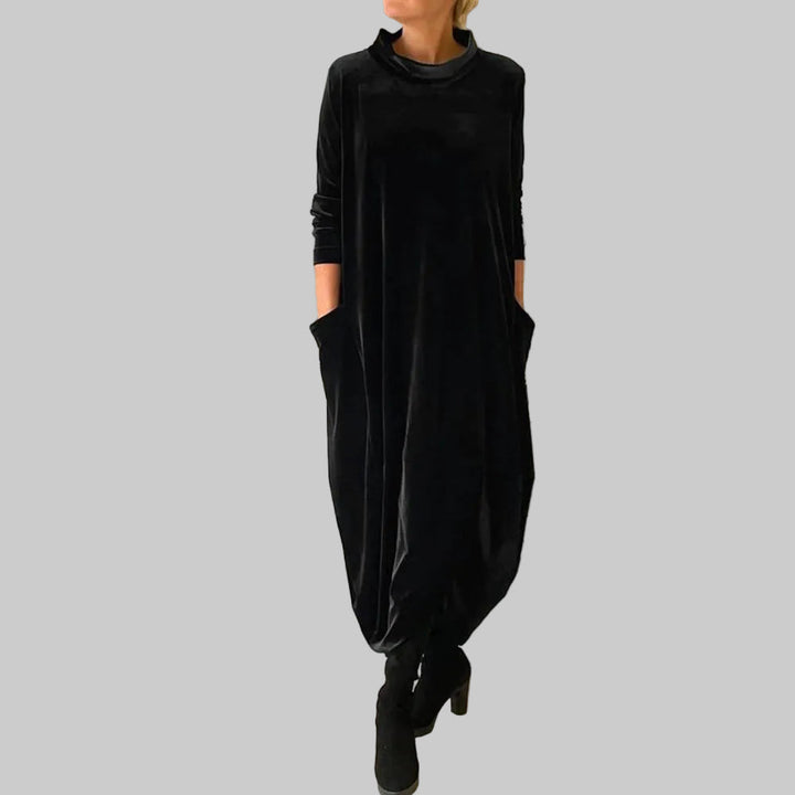 Long-Sleeve Dress with Pockets