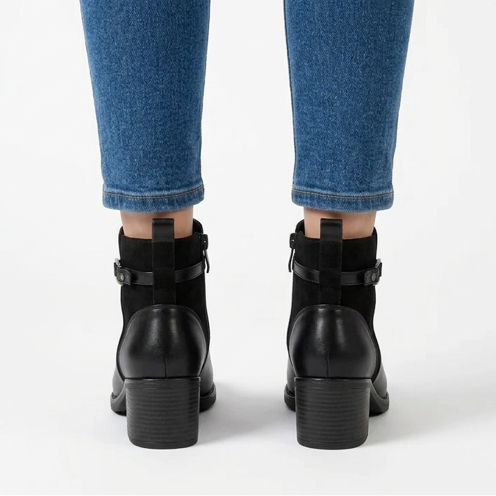 Women's Faux Leather Ankle Boots with Side Zip