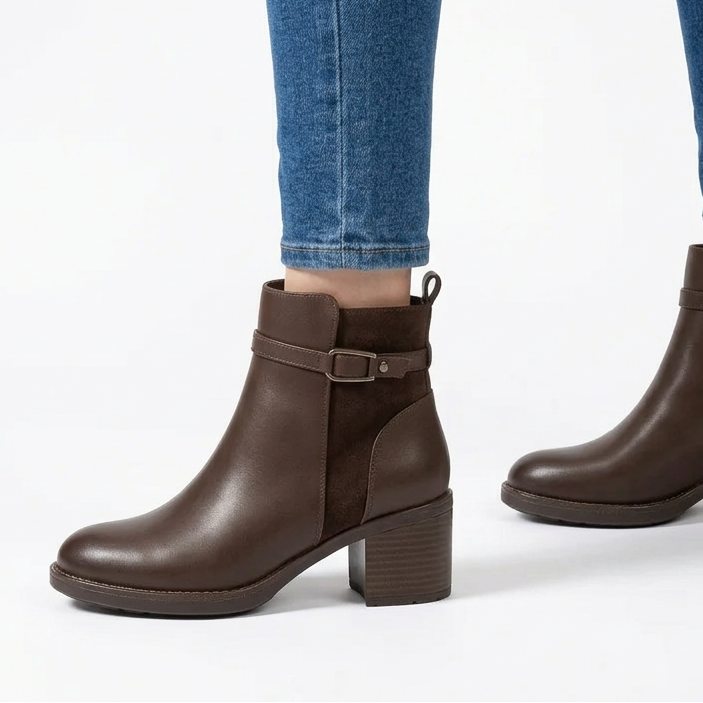 Women's Faux Leather Ankle Boots with Side Zip