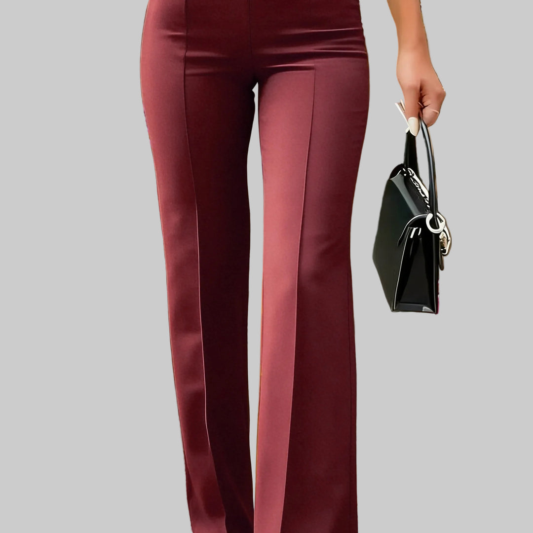 Women's Relaxed V-Neck Striped Trousers Set