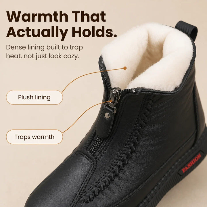 Women's Plush-Lined Zip-Up Ankle Boots