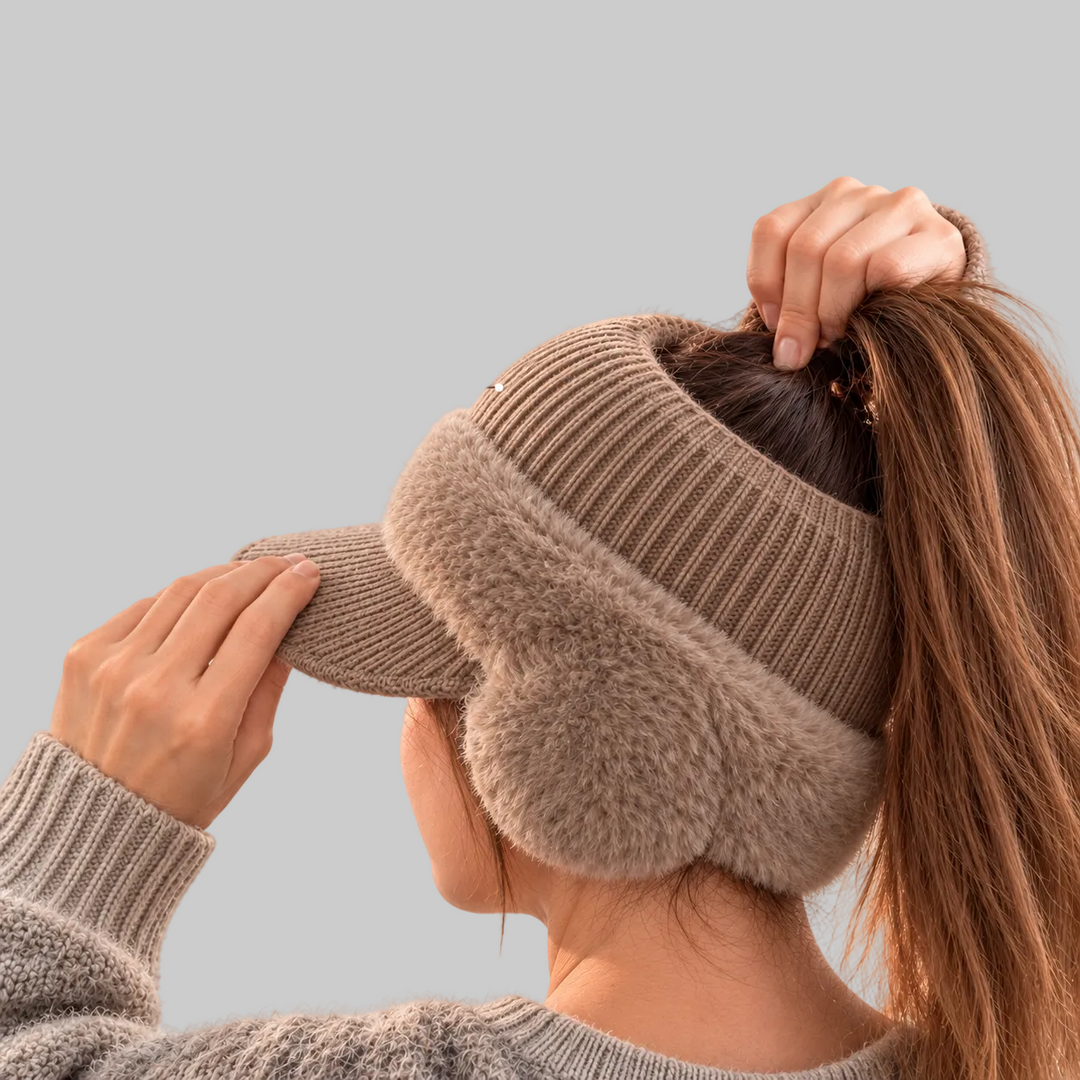 Open-Crown Knitted Ponytail Beanie