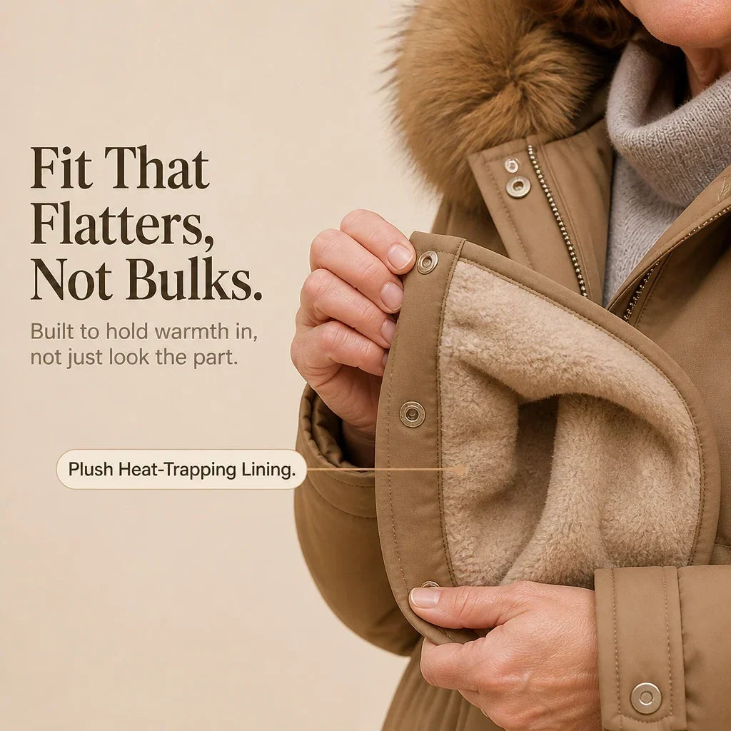 Women's Plush-Lined Hooded Mid-Length Parka