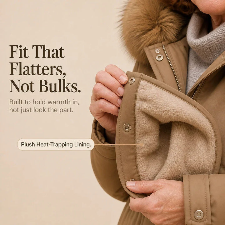 Women's Plush-Lined Hooded Mid-Length Parka