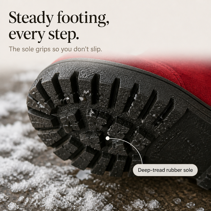 Fur-Trimmed Suede Knee-High Winter Boots