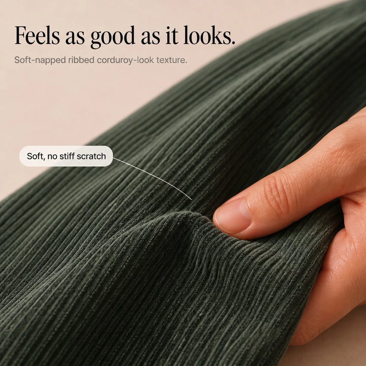 Women's Ribbed Corduroy-Look Lantern Trousers