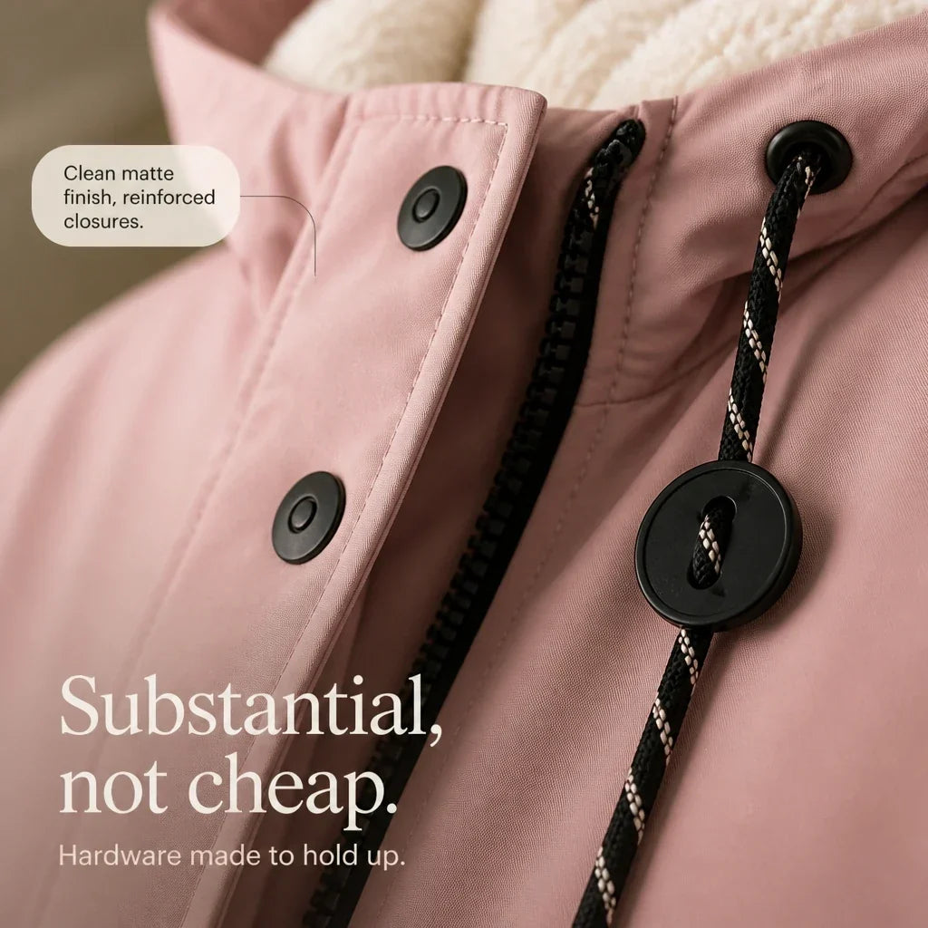 Women's Long Hooded Lined Parka Coat