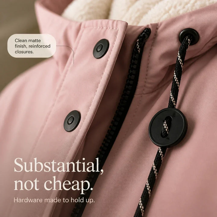 Women's Long Hooded Lined Parka Coat