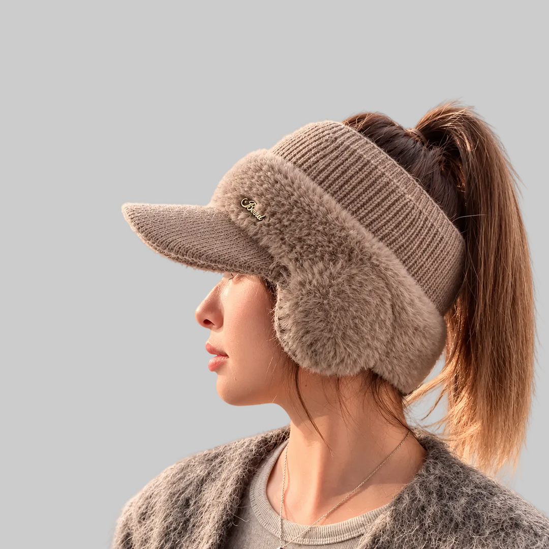 Open-Crown Knitted Ponytail Beanie