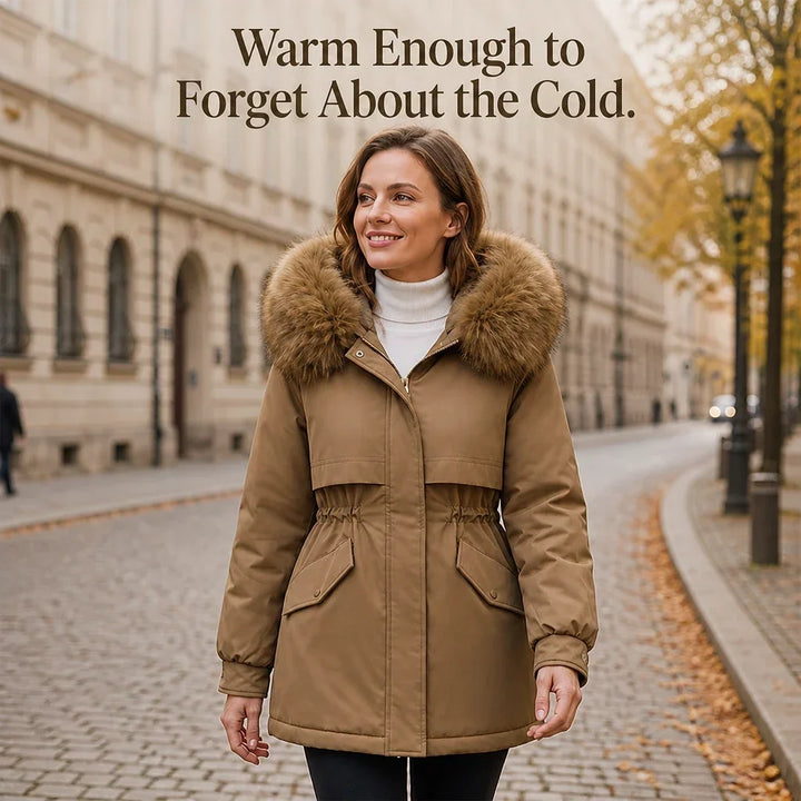 Women's Plush-Lined Hooded Mid-Length Parka