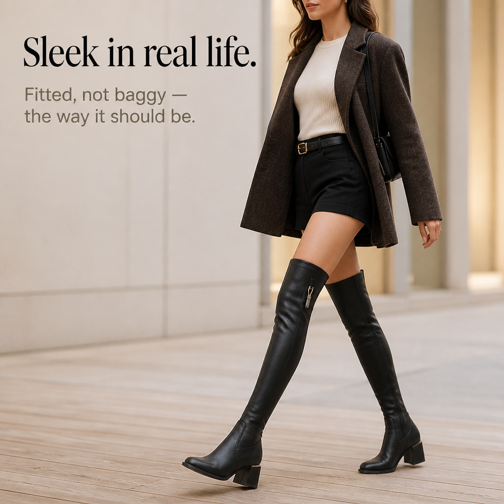 Women's Stretch Warm-Lined Over-the-Knee Boots
