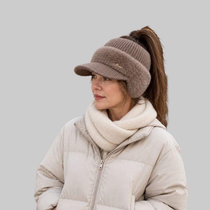 Open-Crown Knitted Ponytail Beanie