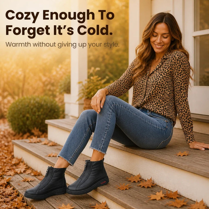 Women's Plush-Lined Zip-Up Ankle Boots