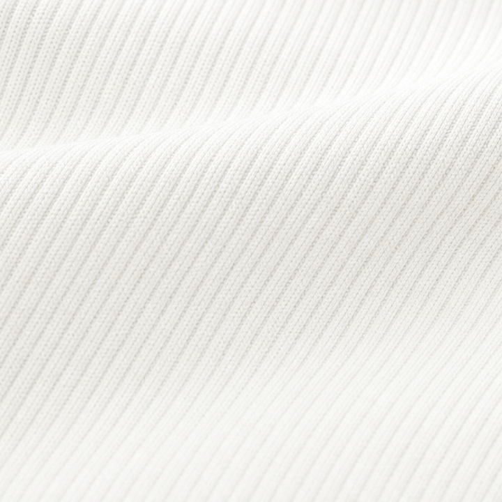 Ribbed Half-Zip Notched-Collar Knit Top