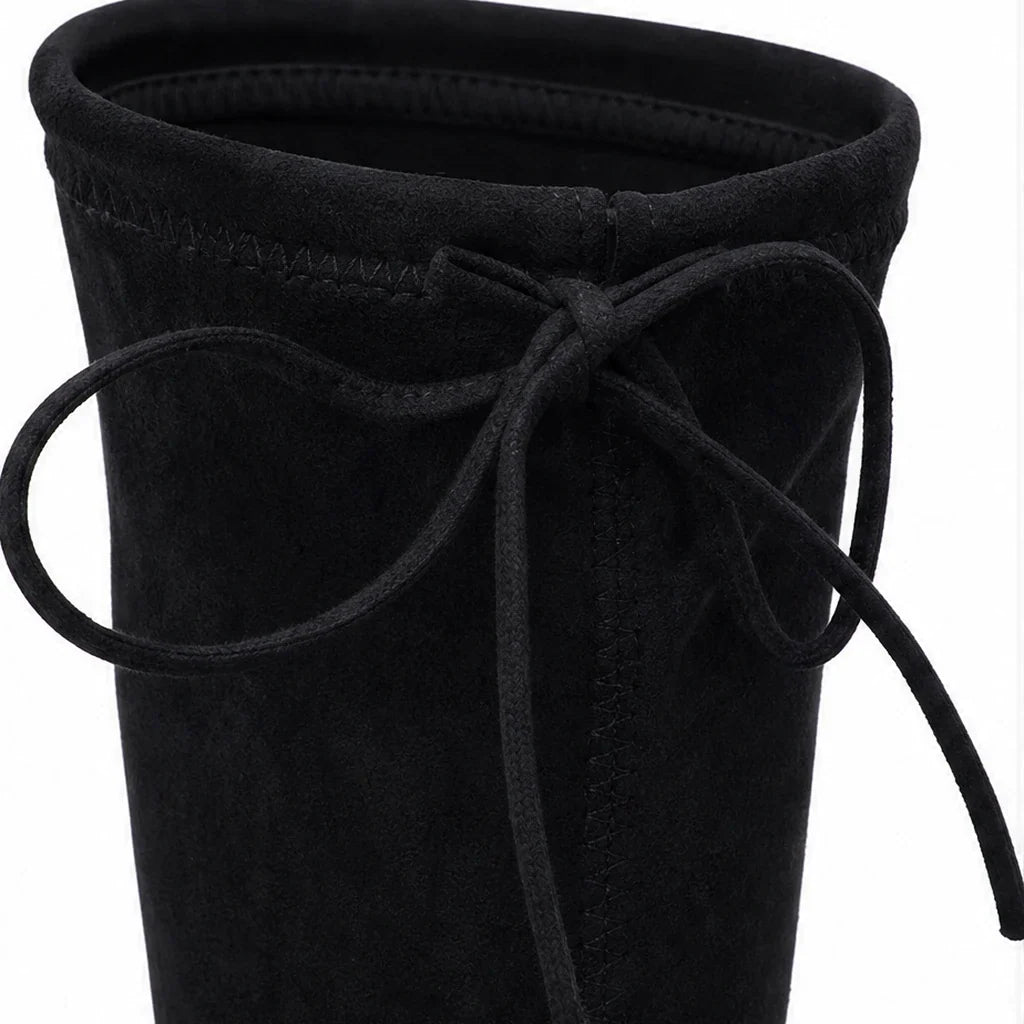 Women's Stretch Suede Block Heel Over-the-Knee Boots