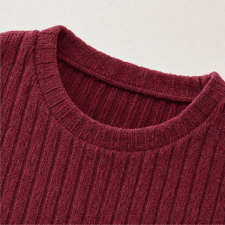 Women's Ribbed Knit Drop-Shoulder Jumper and Wide-Leg Trouser Set