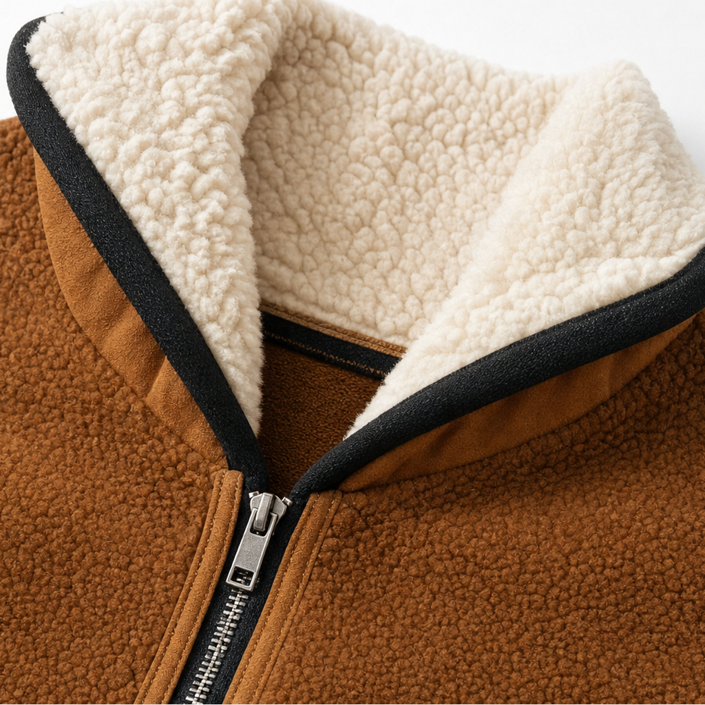 Women's Sherpa Collar Colour-Block Half-Zip Pullover