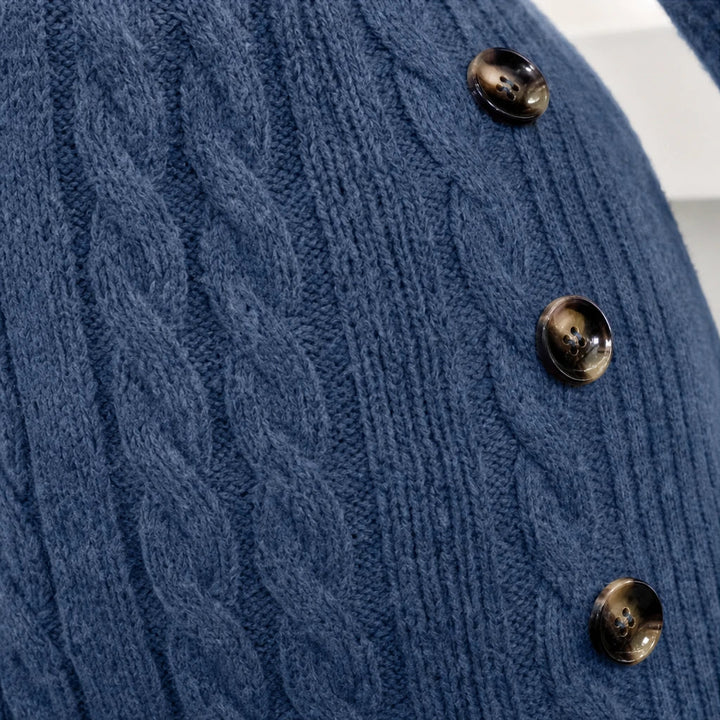 Women's Cable-Knit Crossover Neck Mini Dress