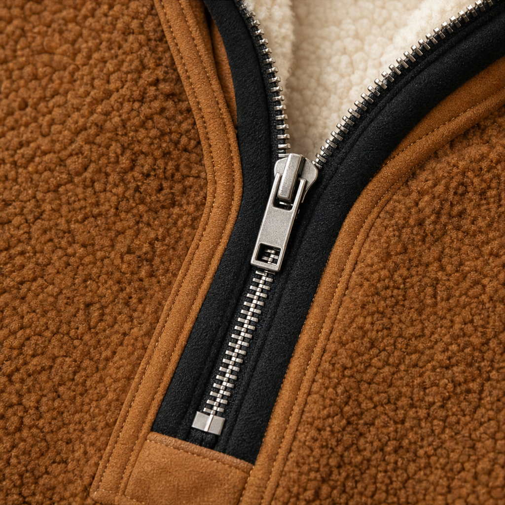 Women's Sherpa Collar Colour-Block Half-Zip Pullover