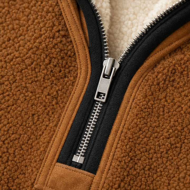 Women's Sherpa Collar Colour-Block Half-Zip Pullover