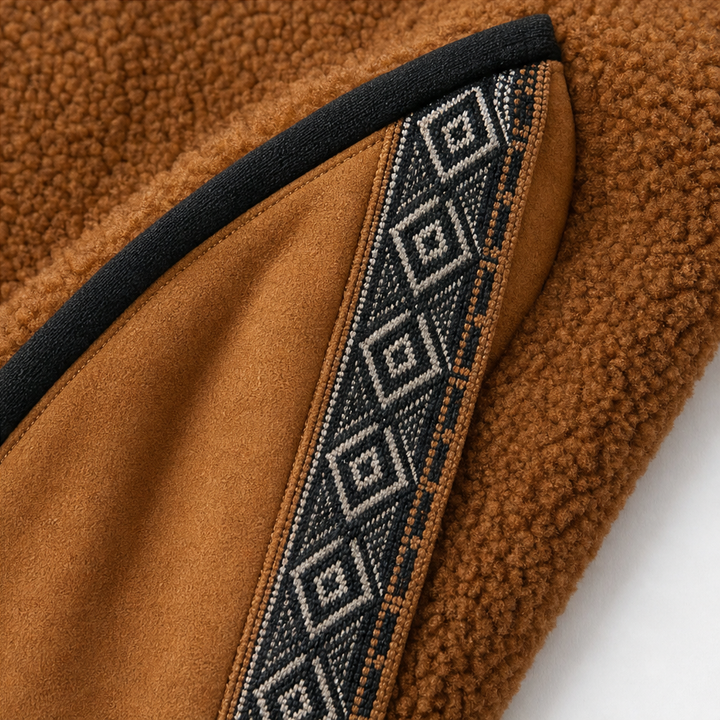 Women's Sherpa Collar Colour-Block Half-Zip Pullover
