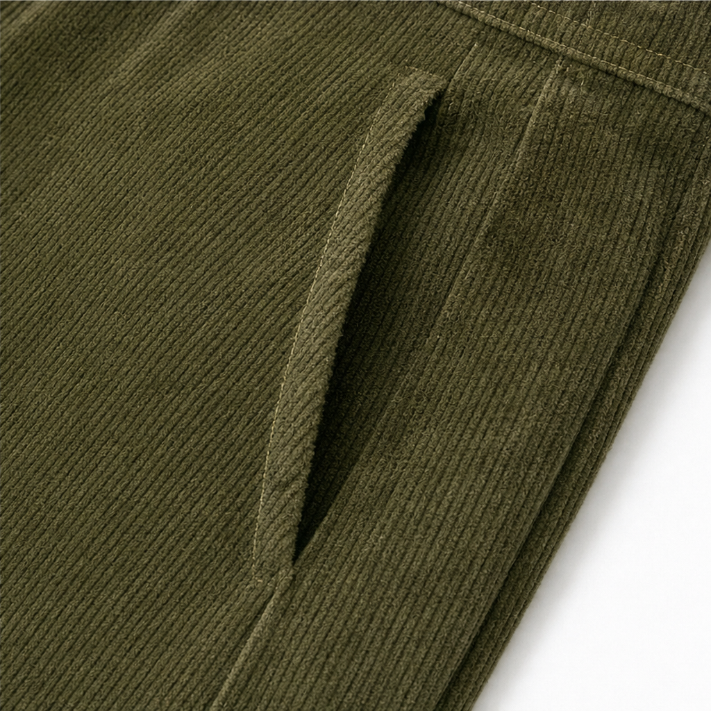Women's Corduroy Asymmetrical Button-Front Pleated Wide-Leg Trousers
