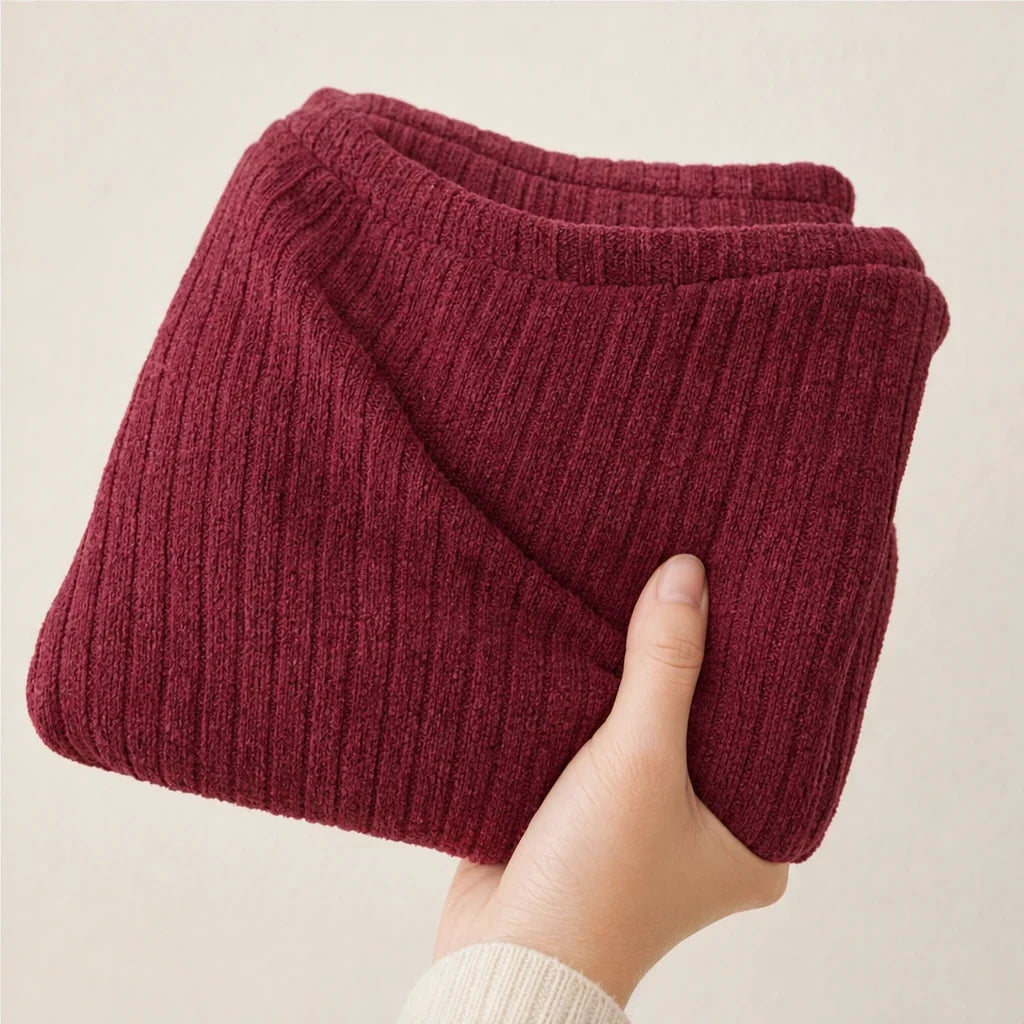 Women's Ribbed Knit Drop-Shoulder Jumper and Wide-Leg Trouser Set
