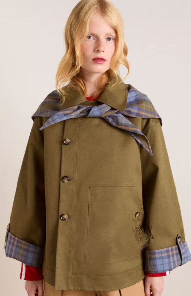 Women's Oversized Double-Breasted Trench Coat - Brown