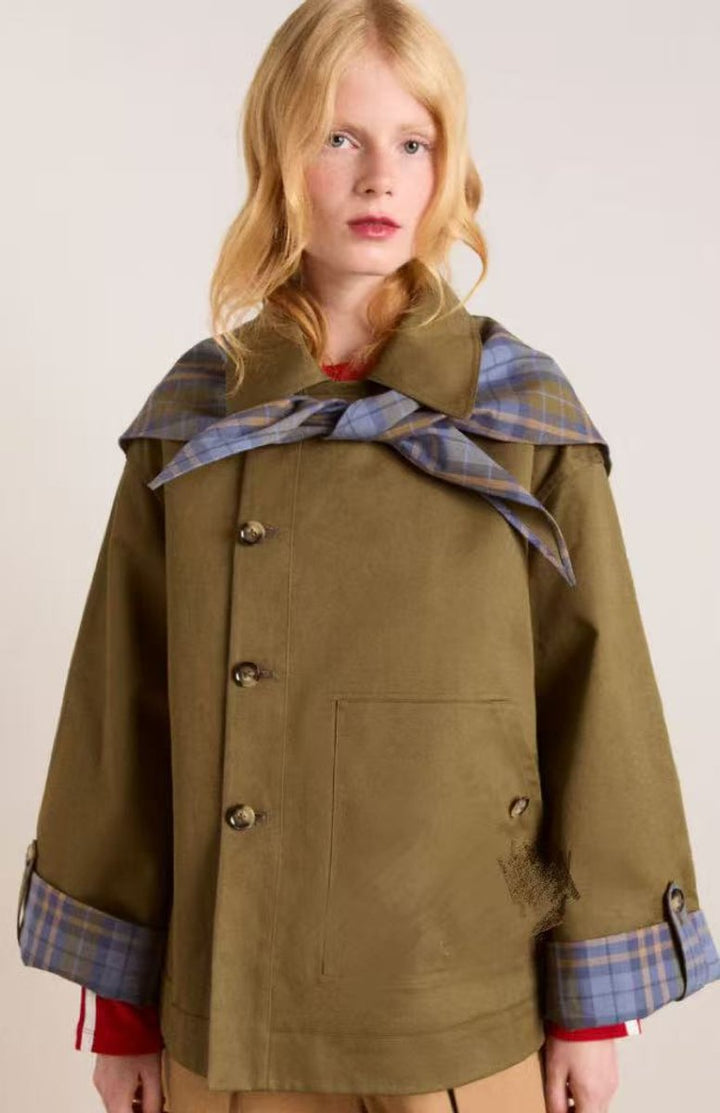 Women's Oversized Double-Breasted Trench Coat - Brown