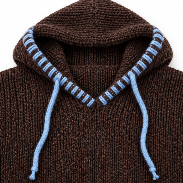 Contrast-Trim Hooded Jumper Dress