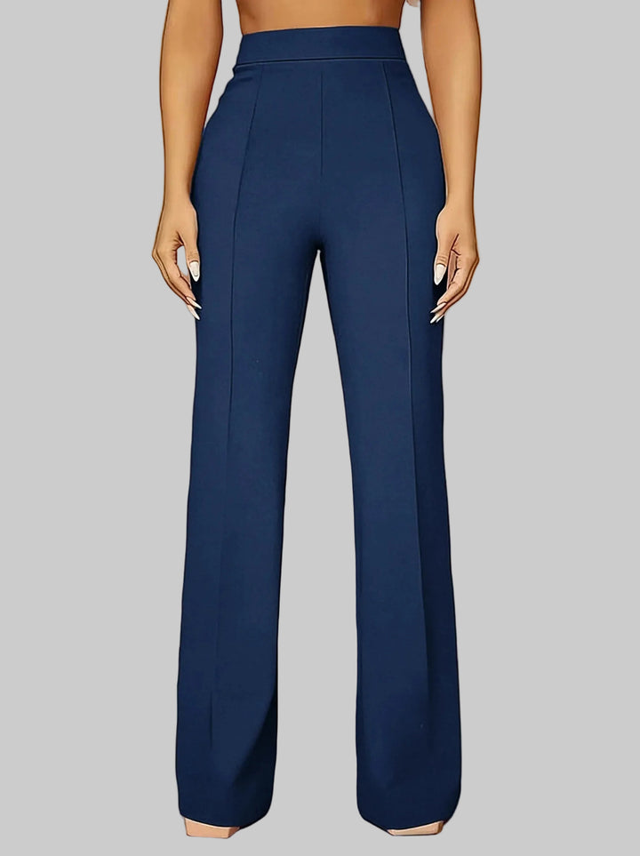 Women's Relaxed V-Neck Striped Trousers Set